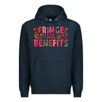 Navy Fringe with benefits Valentine's Day Premium Hoodie - HowdyJamesFarm
