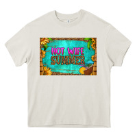 Cream hot wife summer skinny metal can holder Heavy Core Tee - HRA Design Shop