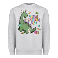 Heather Grey bunny saurus rex Heavyweight Sweatshirt - MaliasSmallBusiness