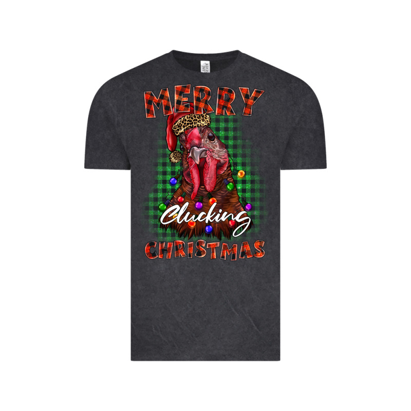 Merry Clucking Christmas Rooster Vintage Tee by BarkalooDesign | Teevron