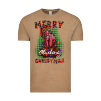 Vintage Coffee merry clucking christmas rooster Vintage Tee - BarkalooDesign
