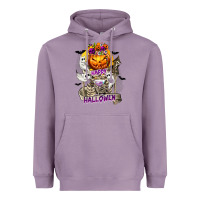 Lavender Happy Halloween with Skeleton Heavyweight Hoodie - texasbilliewilder