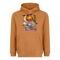 Meerkat Happy Halloween with Skeleton Heavyweight Hoodie - texasbilliewilder