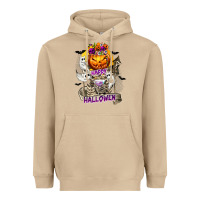 Mushroom Happy Halloween with Skeleton Heavyweight Hoodie - texasbilliewilder