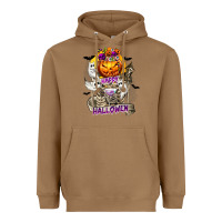 Toasted Coconut Happy Halloween with Skeleton Heavyweight Hoodie - texasbilliewilder