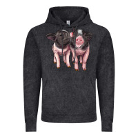 Vintage Black cute baby pigs Vintage Hoodie - Artiststas