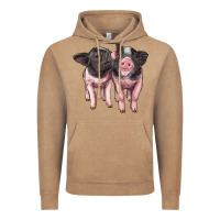 Vintage Coffee cute baby pigs Vintage Hoodie - Artiststas