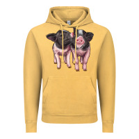 Vintage Mustard cute baby pigs Vintage Hoodie - Artiststas