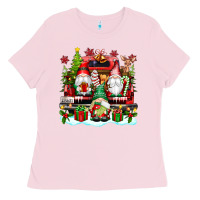 Bubblegum Pink christmas gnome truck Ladies Tee - texasbilliewilder