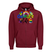 Burgundy Childcare Life Zipper Hoodie - LillyAllenDesigns