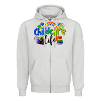 Dove Grey Childcare Life Zipper Hoodie - LillyAllenDesigns