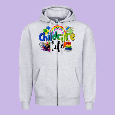 Childcare Life Zipper Hoodie Designed By Lillyallendesigns