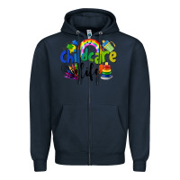 Navy Childcare Life Zipper Hoodie - LillyAllenDesigns