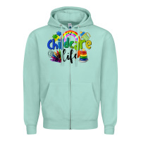 Seafoam Childcare Life Zipper Hoodie - LillyAllenDesigns