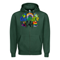 Sports Green Childcare Life Zipper Hoodie - LillyAllenDesigns