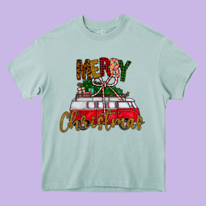 Merry Christmas Heavy Core Tee Designed By Cowhidedigitalart