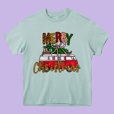 Merry Christmas Heavy Core Tee Designed By Cowhidedigitalart