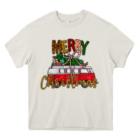 Cream merry christmas Heavy Core Tee - CowhideDigitalArt