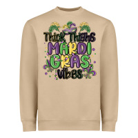 Mushroom thick thighs mardi gras vibes Heavyweight Sweatshirt - MaliasSmallBusiness