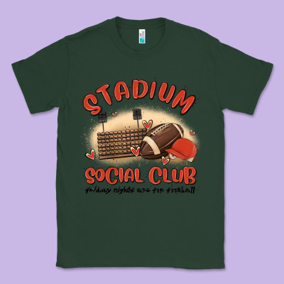 Stadium Social Club Football Classic Tee Designed By Maliassmallbusiness