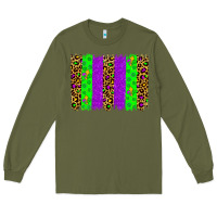 Army Green mardi gras brush stoke Long Sleeve Tee - JahusDesignShop