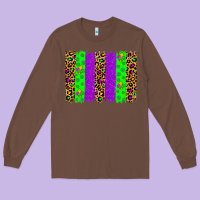 Mardi Gras Brush Stoke Long Sleeve Tee Designed By Jahusdesignshop