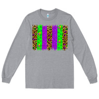 Heather Grey mardi gras brush stoke Long Sleeve Tee - JahusDesignShop