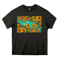 Asphalt western sunflowers skinny metal can holder Heavy Core Tee - HRA Design Shop