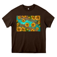Chocolate Brown western sunflowers skinny metal can holder Heavy Core Tee - HRA Design Shop