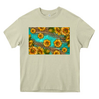 Western Sunflowers Skinny Metal Can Holder Heavy Core Tee | Teevron