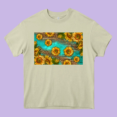 Western Sunflowers Skinny Metal Can Holder Heavy Core Tee Designed By Hra Design Shop