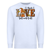 White I Think I Love Fall Most of All Premium Sweatshirt - texasbilliewilder