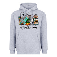 Heather Grey Western For The Love of Halloween Heavyweight Hoodie - texasbilliewilder