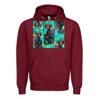 Burgundy Chimpanzee And Banana Zipper Hoodie - LillyAllenDesigns