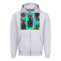 Heather Grey Chimpanzee And Banana Zipper Hoodie - LillyAllenDesigns