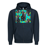 Navy Chimpanzee And Banana Zipper Hoodie - LillyAllenDesigns