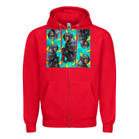 Red Chimpanzee And Banana Zipper Hoodie - LillyAllenDesigns
