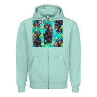 Seafoam Chimpanzee And Banana Zipper Hoodie - LillyAllenDesigns