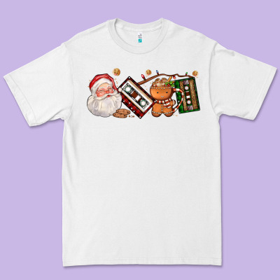 Coffee Cup Santa Cassette Cookie Premium Tee Designed By Fadigitalartstudio