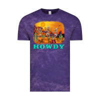 Cloud Purple western skeleton Vintage Tee - AdoDesignShop
