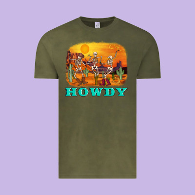 Western Skeleton Vintage Tee Designed By Adodesignshop