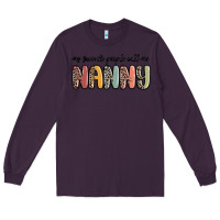 Plum my favorite people call me nanny Long Sleeve Tee - MaliasSmallBusiness