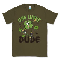 Army Green one lucky dude Classic Tee - MaliasSmallBusiness