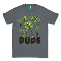 Charcoal Heather one lucky dude Classic Tee - MaliasSmallBusiness