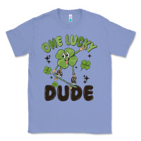 Colony Blue one lucky dude Classic Tee - MaliasSmallBusiness