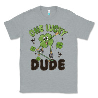 Heather Grey one lucky dude Classic Tee - MaliasSmallBusiness