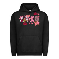 Pigment Black Xoxo baby Cow Valentine's Day Urban Hoodie - FaDigitalArtStudio