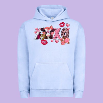 Xoxo Baby Cow Valentine's Day Urban Hoodie Designed By Fadigitalartstudio