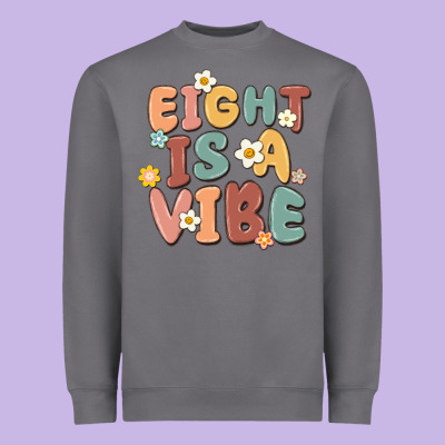 Eight Is A Vibe Heavyweight Sweatshirt Designed By Maliassmallbusiness