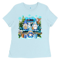 Baby Blue snowman gnome truck Ladies Tee - texasbilliewilder